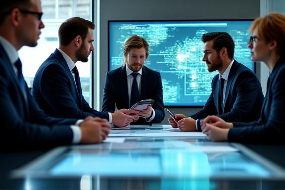 Supply chain consulting experts reviewing defense logistics contracts